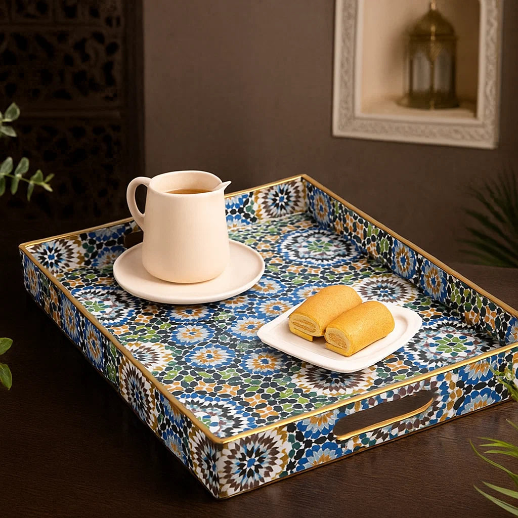 Moroccan Mosaic Plastic Serving Tray