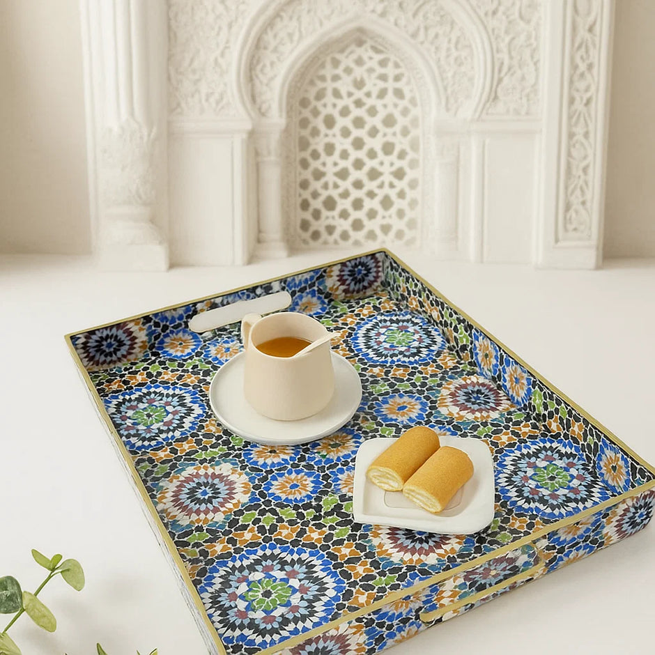 Moroccan Mosaic Plastic Serving Tray