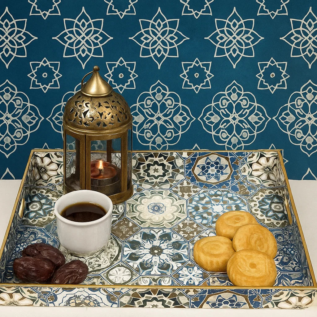 Moroccan Rectangular Plastic Serving Tray