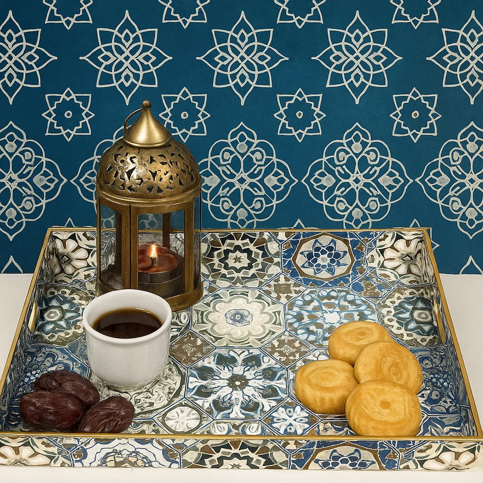 Moroccan Rectangular Plastic Serving Tray