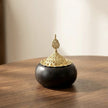 Moroccan Ceramic Incense Burner – Black & Gold