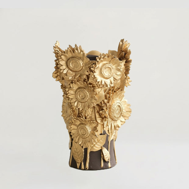 Golden Sunflower Resin Incense Burner