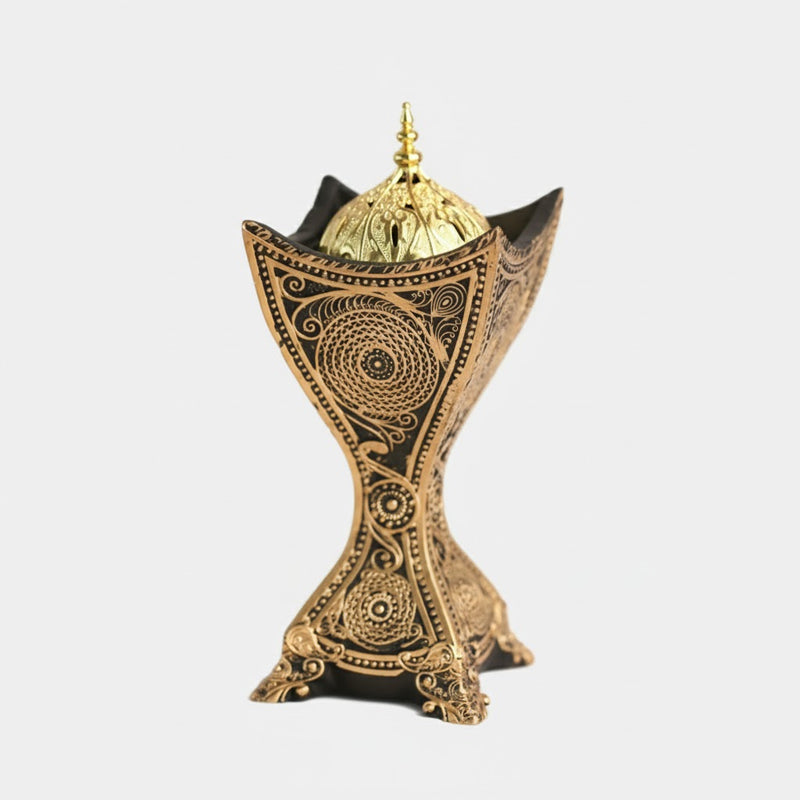 Arabian Black & Gold Resin Incense Burner