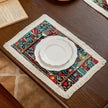 Placemats – Washable Fringe, Moroccan Geometric