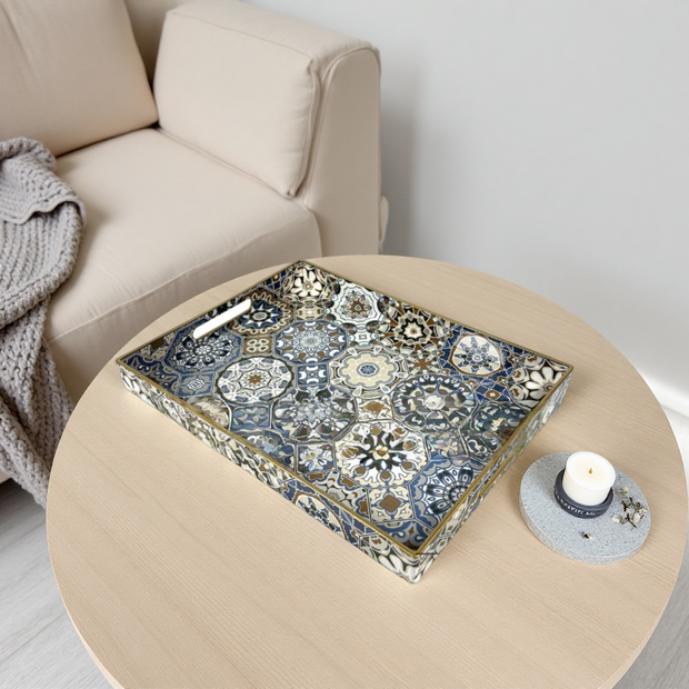 Moroccan Rectangular Plastic Serving Tray