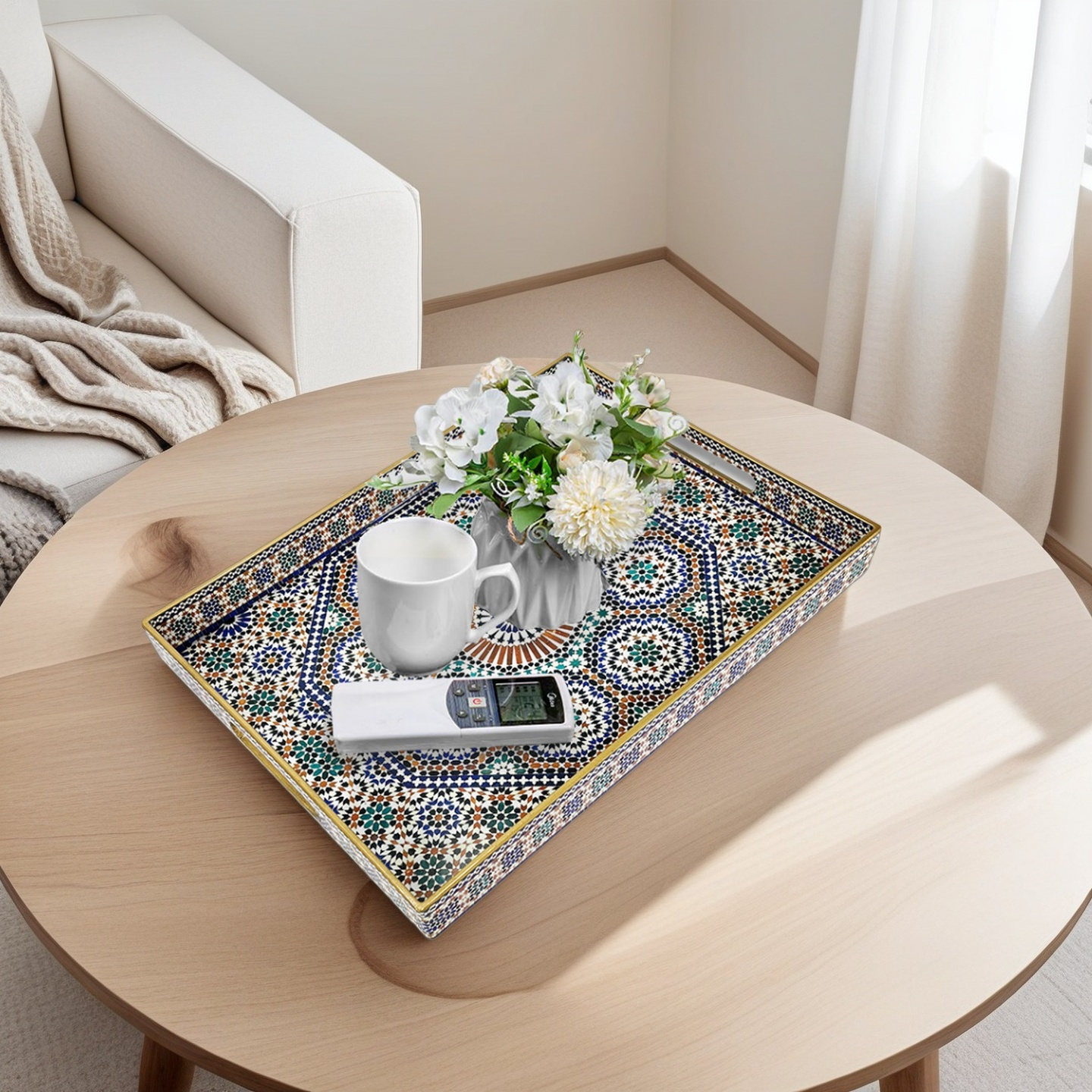 Moroccan Mosaic Plastic Serving Tray