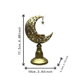 Islamic Moon-Shaped Metal Candle Holder