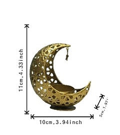 Islamic Moon-Shaped Metal Candle Holder