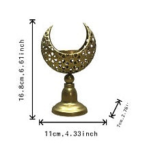 Islamic Moon-Shaped Metal Candle Holder